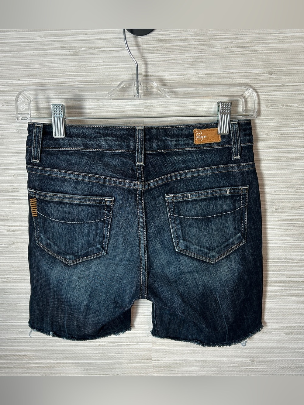 Paige Premium Denim Bermuda Shorts Distressed Bootcut Altered EUC - Picture 7 of 13